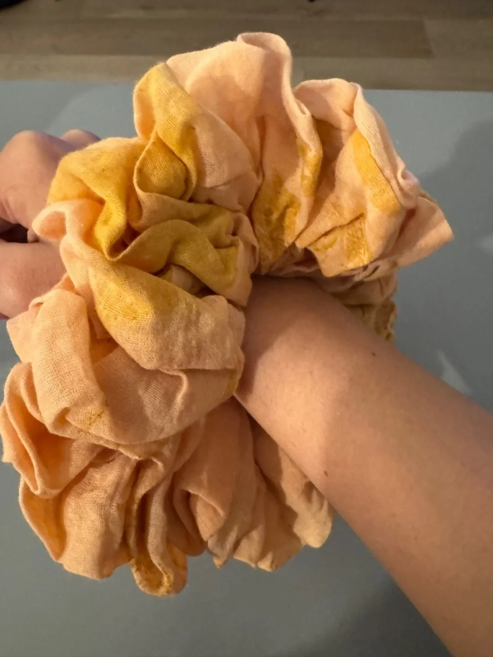 Peach & Mustard Oversized Scrunchie - Women Accessories